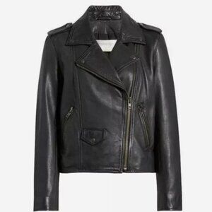 Treasure and Bond Leather Biker/Moto Jacket, Size Small